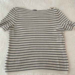 Authentic Chanel Striped Knit Nautical Top size 46